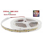 Tira LED 5 mts Flexible 24V 150W 1200 Led SMD 2835 IP20 Blanco Frío, Serie Profesional IRC>97 Tira LED 5 mts Flexible 24V 150W 1200 Led SMD 2835 IP20 Blanco Frío, Serie Profesional IRC>97